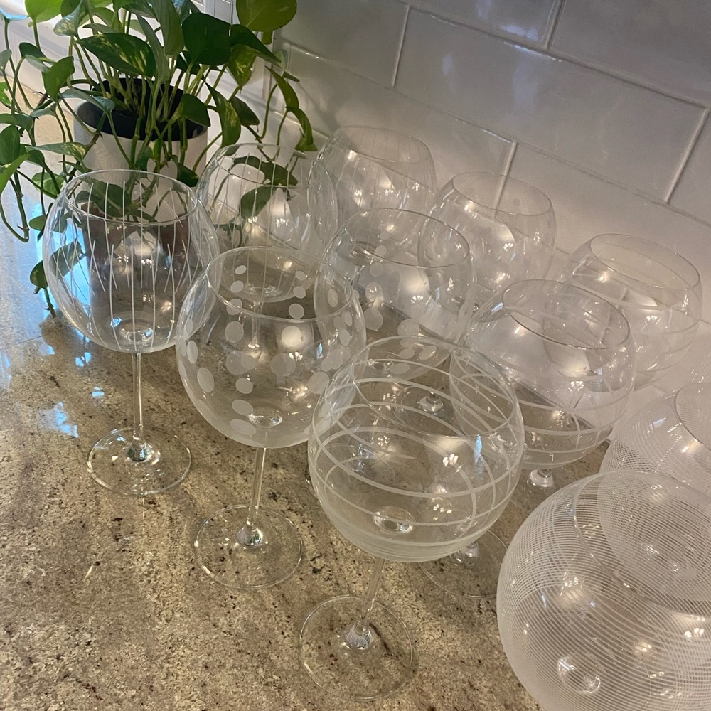 12 Mikasa "Clear Cheers" Goblet wine glasses